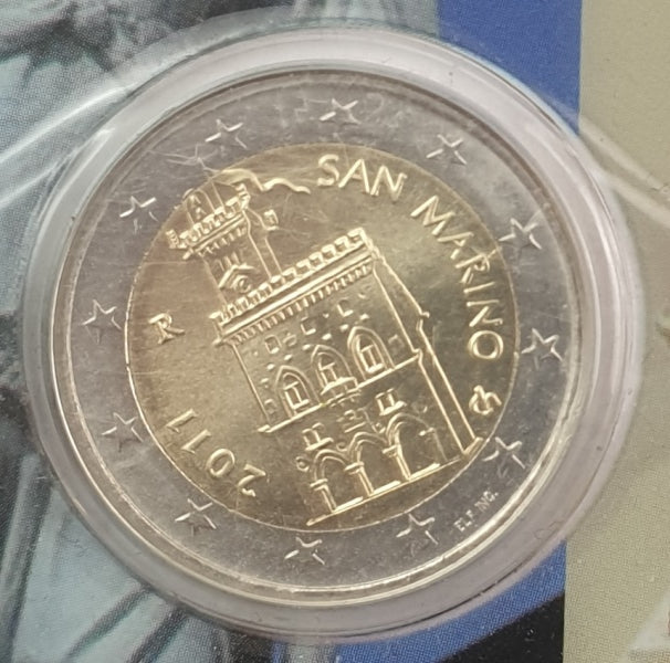 Saint-Marin - 2 euros 2011, Visite pastorale du Saint-Père Benoît XVI, (Carte à pièces)