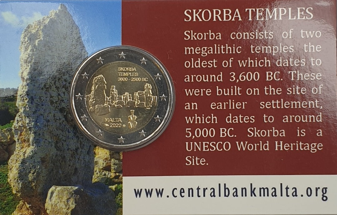 Malte - 2 Euro 2020, Temples de Skorba, (Coin Card)