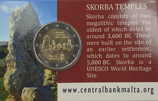 Malte - 2 Euro 2020, Temples de Skorba, (Coin Card)