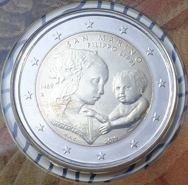 Saint-Marin - 2 Euro 2019, Filippo Lippi, (Coin Card)