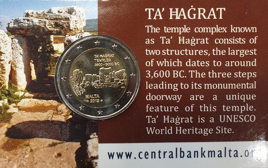 Malte - 2 euros 2019, Temples mégalithiques de Malte (carte à pièces)