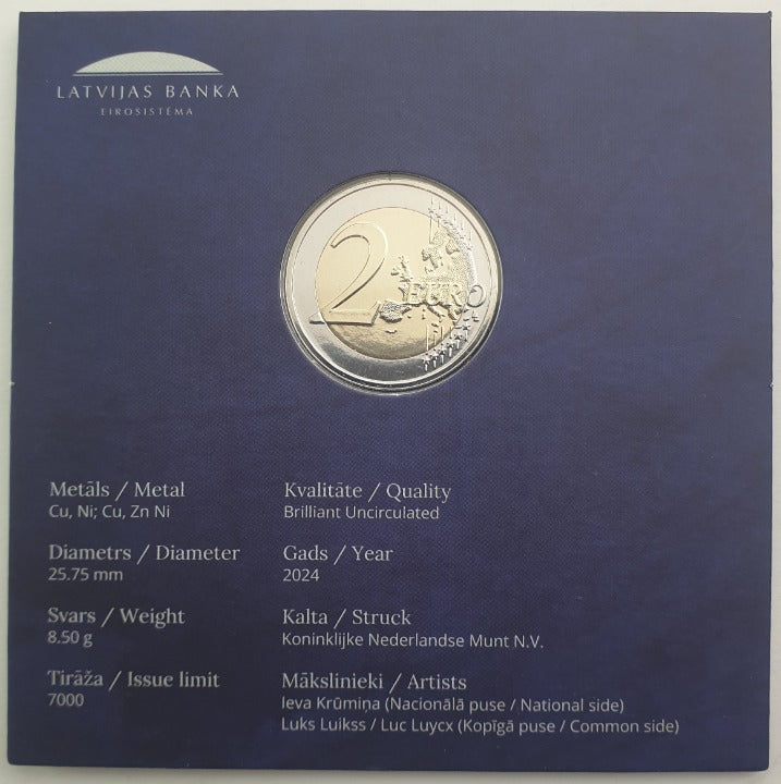 Lettonie - 2 Euro 2024, Pazuris (Coin Card)