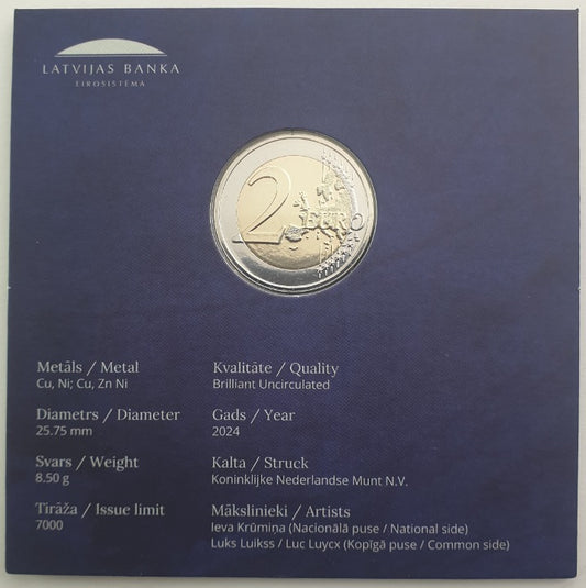Lettonie - 2 Euro 2024, Pazuris (Coin Card)