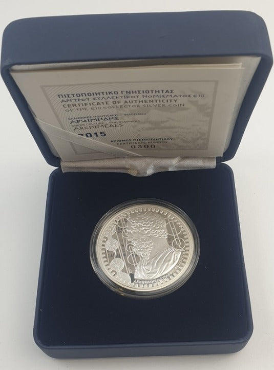 Grèce - 10 euros 2015, Archimède, Épreuve en argent