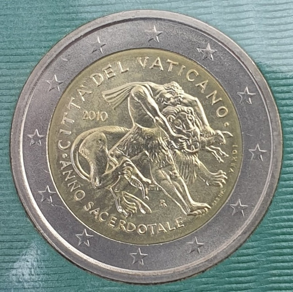 Vatican - 2 euros 2010, Année des prêtres (carte-monnaie)