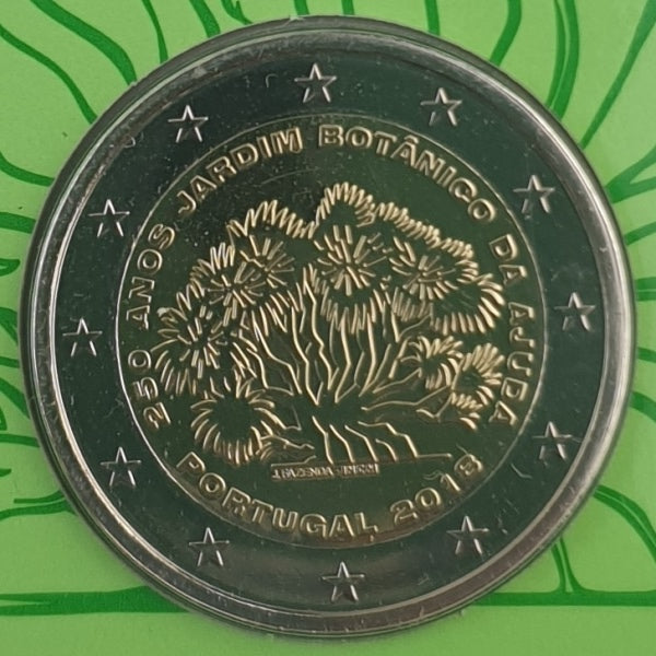 Portugal - 2 Euro 2018, 250 ans du Jardin Botanique de l'Ajunta à Lisbonne, (Coin Card)