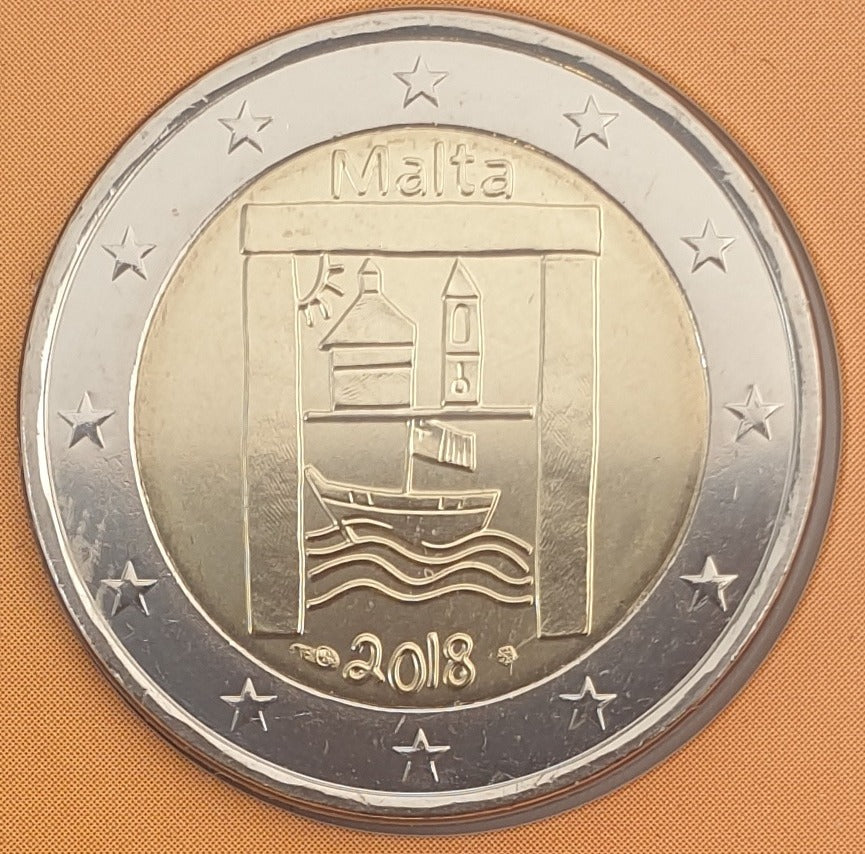 Malte - 2 euros 2018, Patrimoine culturel, Carte de pièces