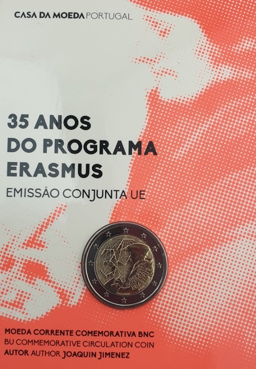 Portugal - 2 euros 2022, 35 ans du programme Erasmus, BU (Carte à pièces)