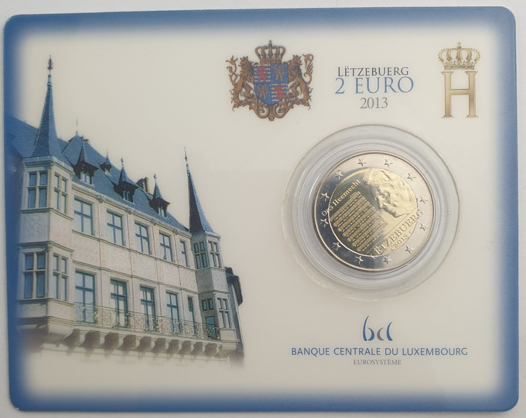 Luxembourg - 2 Euro 2013, Hymne national Henri Ier, (Carte à pièces)