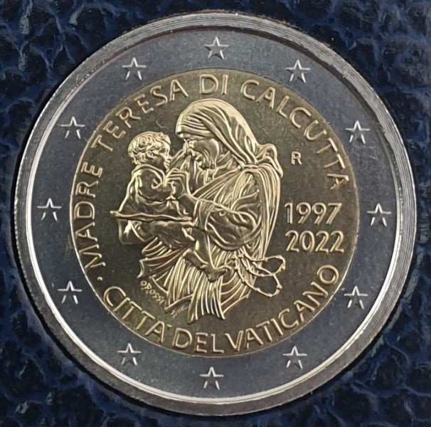 Vatican - 2 euros 2022, 25e anniversaire de la mort de Mère Teresa, (Carte-pièce)