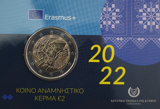 Chypre - 2 euros 2022, 35 ans du programme Erasmus, BU (Carte à pièces)
