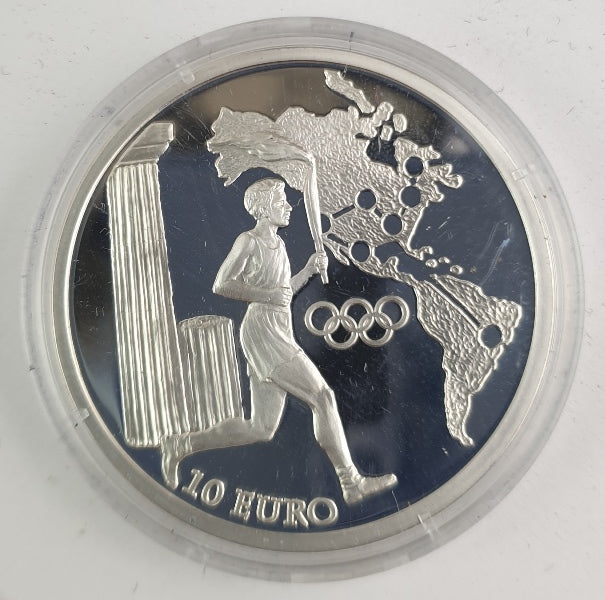 Grèce - 10 Euro 2004, Relais de la flamme olympique - Amérique du Nord et du Sud, Médaille d'argent