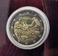 Andorre - 2 euros 2024, Centenaire du ski, (Carte à pièces)