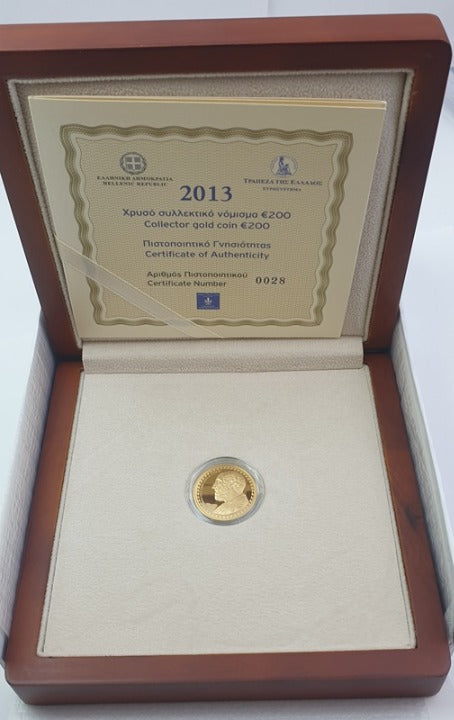 Grèce - 200 euros 2013, Hippocrate, épreuve en or
