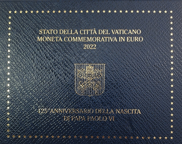 Vatican - 2 euros 2022, 125e anniversaire de la naissance du pape Paul VI (carte-pièce)