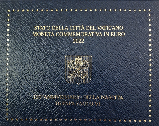 Vatican - 2 euros 2022, 125e anniversaire de la naissance du pape Paul VI (carte-pièce)