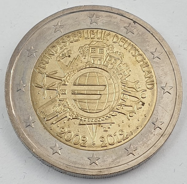 Allemagne - 2 euros J (Dix ans de l'euro 2002-2012), non circulé