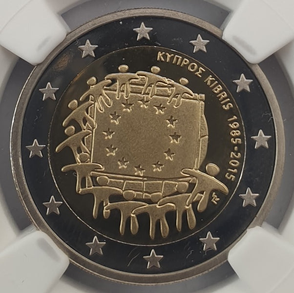 Chypre - 2 Euro 2015 (PF 69 ULTRA CAMEO), Drapeau 2015, ÉPREUVE