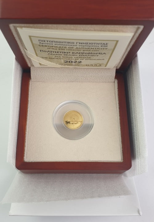 Grèce - 50 euros 2022, Patrimoine culturel - Théâtre antique d'Épidaure, Médaille d'or