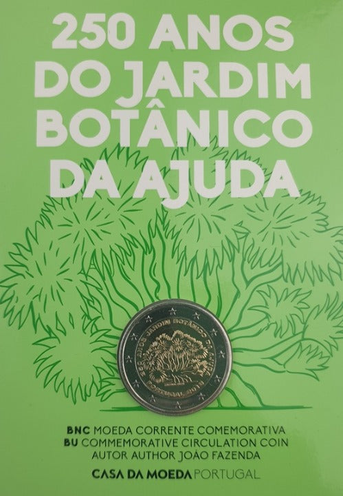 Portugal - 2 Euro 2018, 250 ans du Jardin Botanique de l'Ajunta à Lisbonne, (Coin Card)