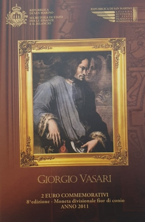 Saint-Marin - 2 euros 2011, 500e anniversaire de la naissance de Giorgio Vasari, (Carte-pièce)