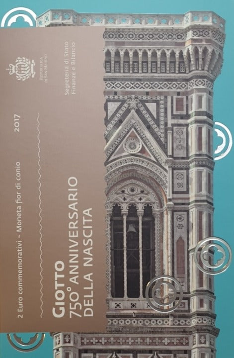 Saint-Marin - 2 euros 2017, Giotto, (Carte à pièces)