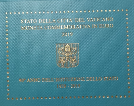 Vatican - 2 euros 2019, 90e anniversaire de la fondation de l'État de la Cité du Vatican (carte-pièce)