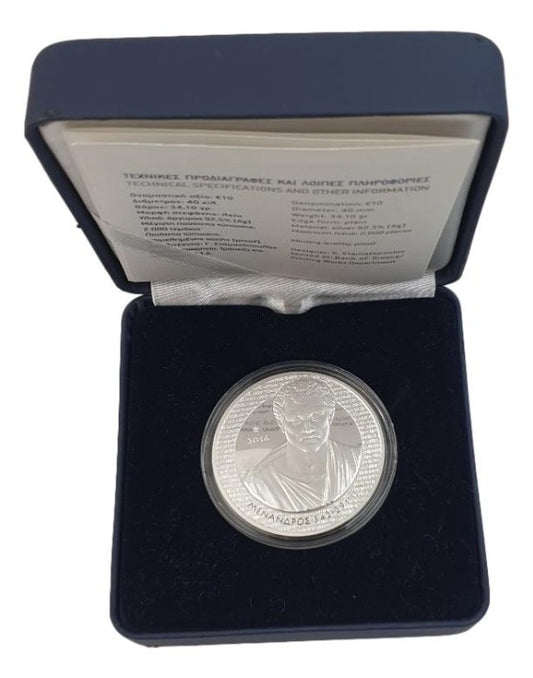 Grèce - 10 euros 2016, Ménandre, Argent Belle Épreuve
