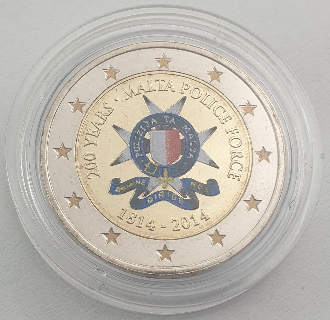 Malte - 2 Euro 2014, Police de Malte, Couleur