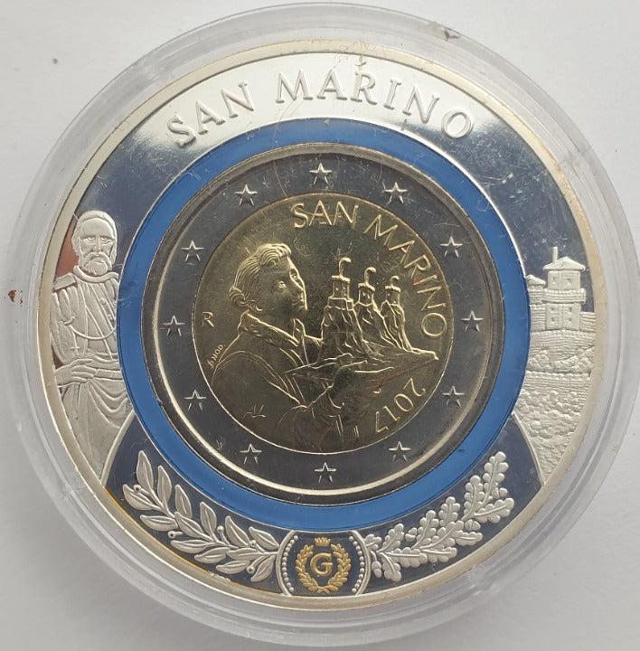 Saint-Marin - 2 euros 2017, étui bleu argenté