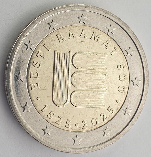 Estonie - 2 euros 2025, 500 ans de livres estoniens, non circulé