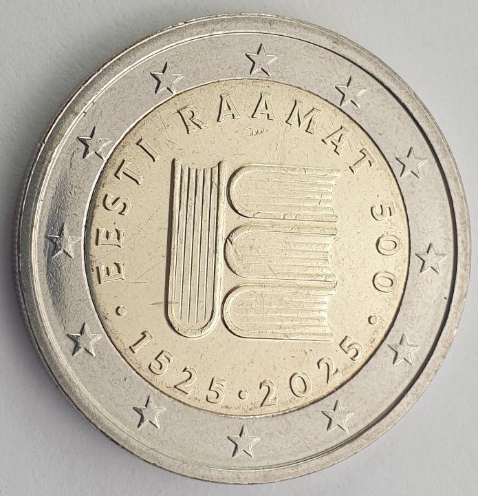 Estonie - 2 euros 2025, 500 ans de livres estoniens, non circulé