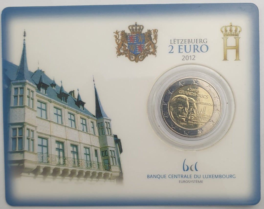 Luxembourg - 2 euros 2012, Décès de Guillaume IV (carte-pièce)