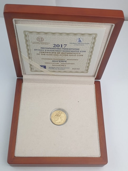 Grèce - 200 euros 2017, Diogène, épreuve en or