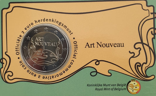 Belgique - 2 euros 2023, 130 ans d'Art nouveau - Écriture néerlandaise (carte-monnaie)