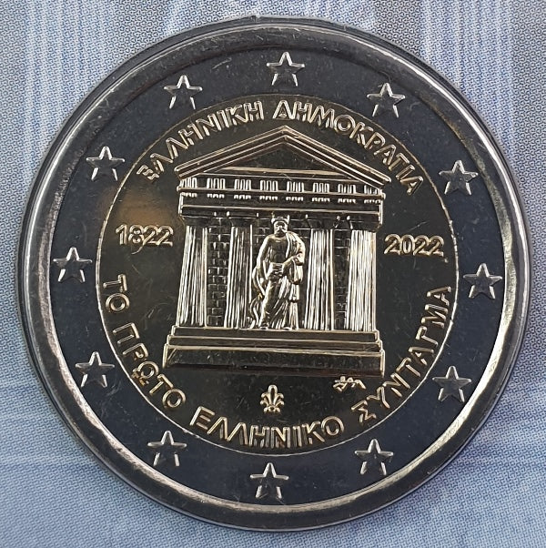 Grèce - 2 euros 2022, 200 ans de la première Constitution grecque (carte à pièces)