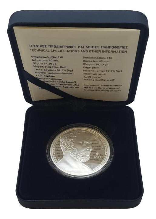Grèce - 10 euros 2019, Thucydide, Belle Épreuve en argent