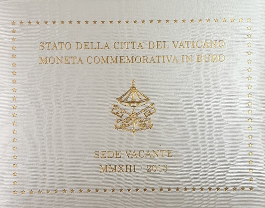 Vatican - 2 euros 2013, pièce vierge en raison de l'absence du pape (carte de pièce)