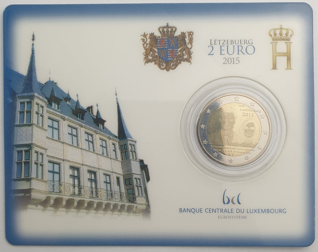 Luxembourg - 2 euros 2015, accession au trône d'Henri Ier (carte-monnaie)