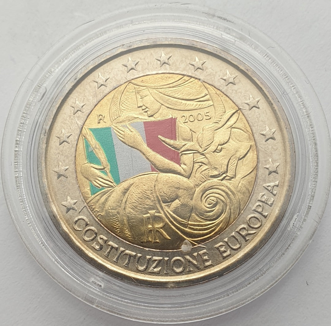 Italie - 2 Euro 2005, 1er anniversaire de la signature de la Constitution européenne, en couleur