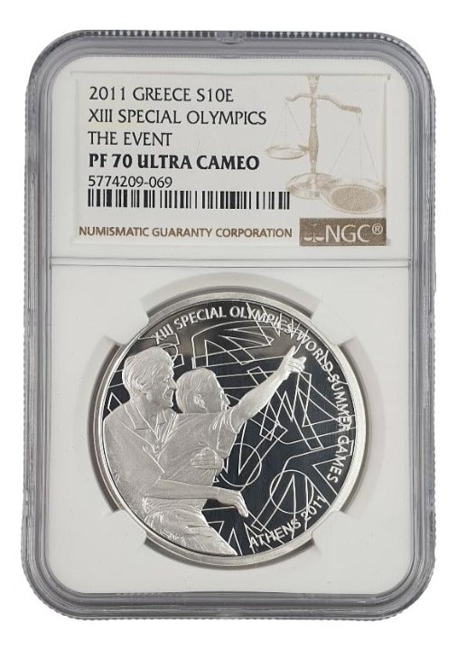 Grèce - 10 Euro 2011, XIIIe Jeux mondiaux d'été des Special Olympics (PF 70 ULTRA CAMEO)