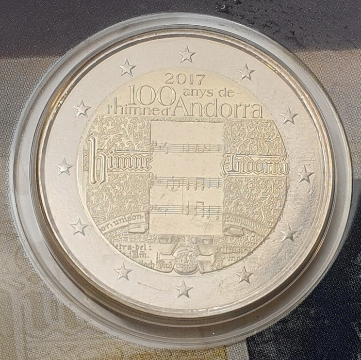 Andorre - 2 euros 2017, 100 ans de l'hymne andorran (carte à pièces)