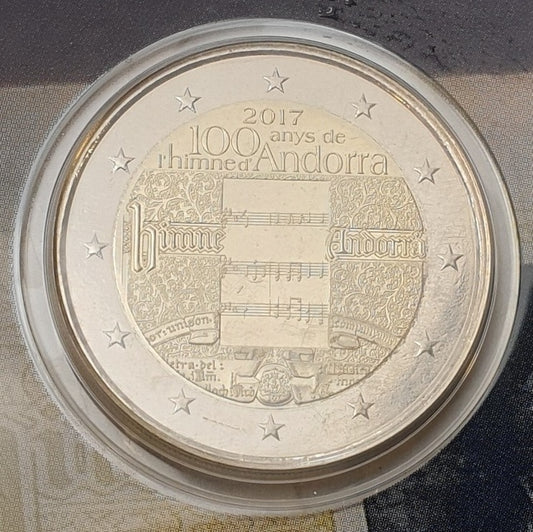 Andorre - 2 euros 2017, 100 ans de l'hymne andorran (carte à pièces)