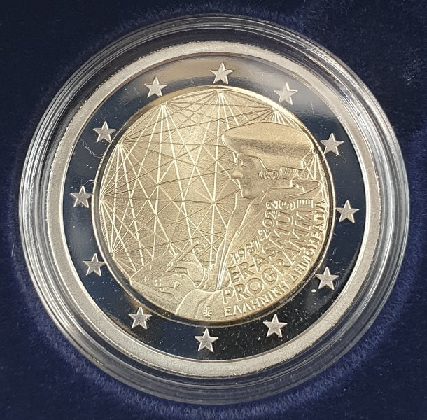 Grèce - 2 euros 2022, 35 ans du programme Erasmus, Preuve