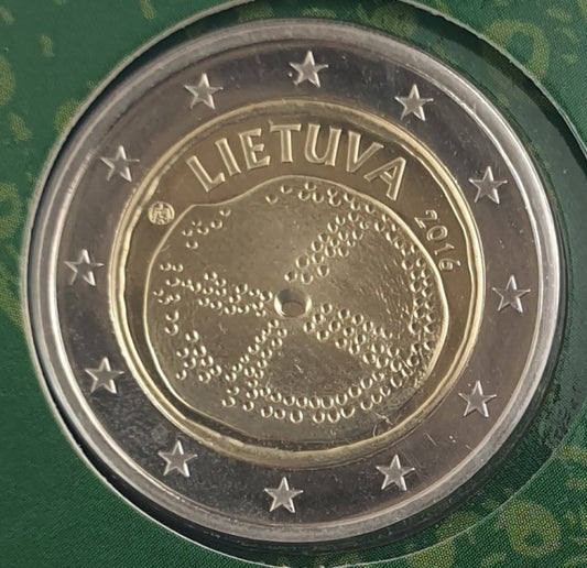 Lituanie - 2 Euro 2016, Culture balte, (Carte à pièces)