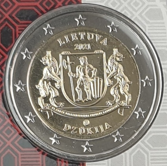 Lituanie - 2 euros 2021, Régions ethnographiques lituaniennes (carte à pièces)