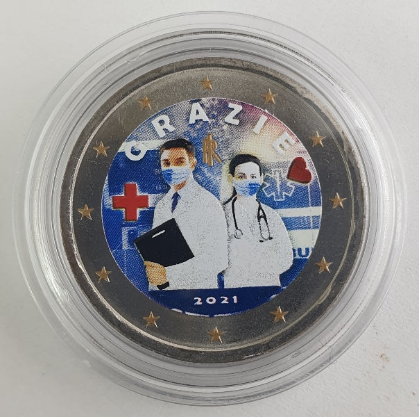 Italie - 2 euros 2021, couleur, non circulée