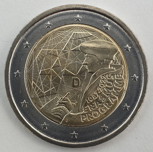 Allemagne - 2 euros 2022 J, 35 ans du programme Erasmus, non circulé