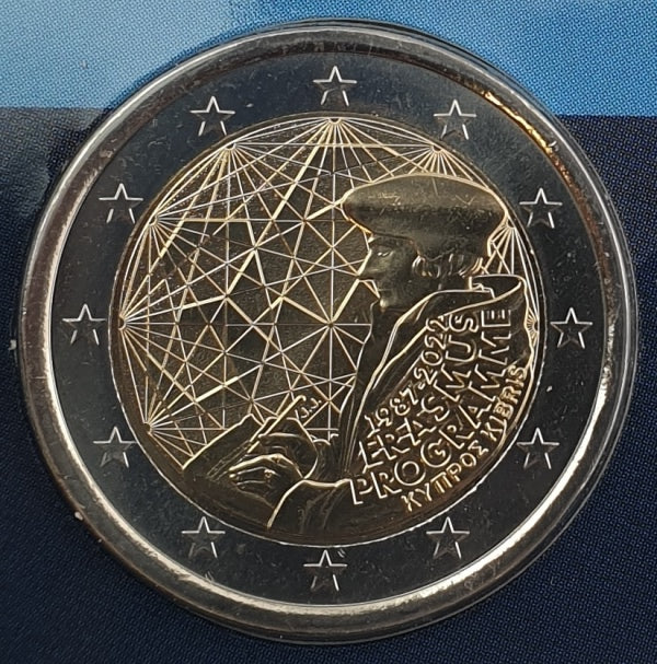 Chypre - 2 euros 2022, 35 ans du programme Erasmus, BU (Carte à pièces)