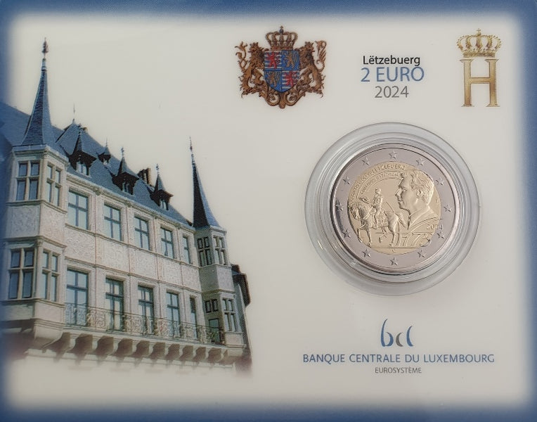 Luxembourg - 2 euros 2024, 175e anniversaire de la mort du Grand-Duc Guillaume II, BU (Carte-pièce)